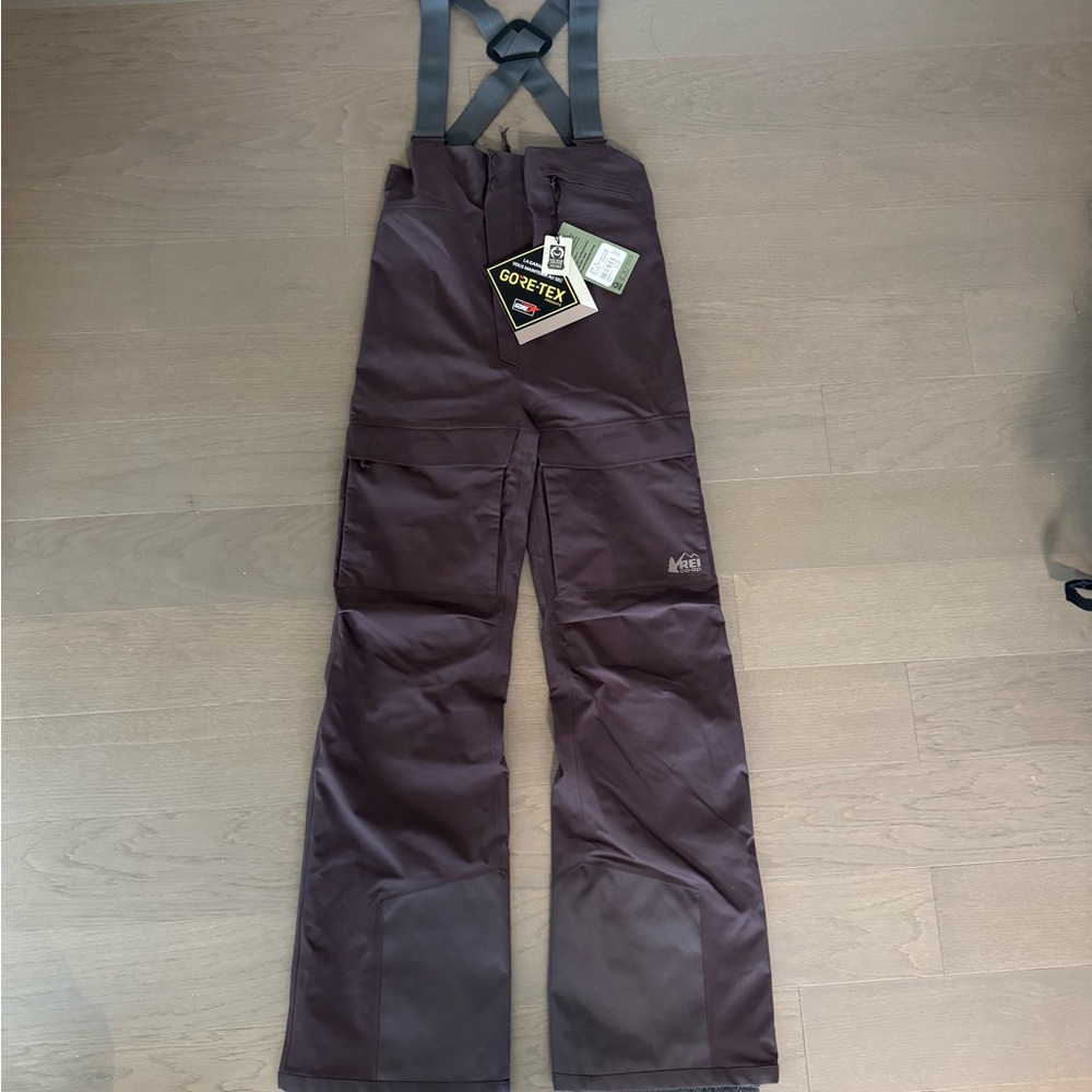 NWT REI Co-op First Chair GTX Bib Snow Pants XS Xsmall Women’s Briarsmoke